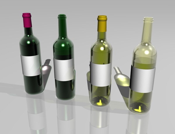 3ds red wine bottles - wine bottles by teqqen